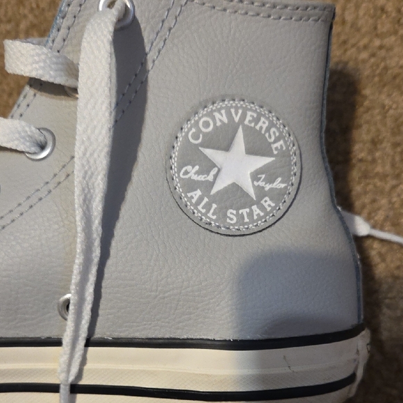 Converse Gray High-Top Kids Sneakers - Picture 3 of 7